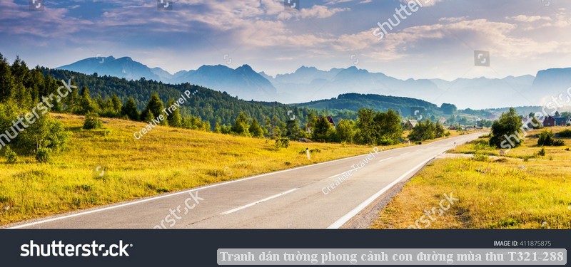 Tranh dán tường phong cảnh hồ thác, cây cối T321-555